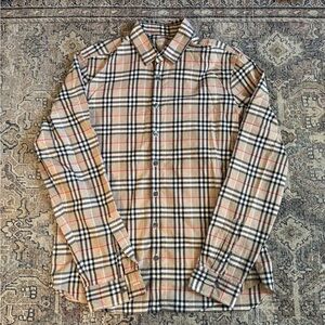 Men’s Burberry Nova Check Plaid Button-Up Shirt Medium